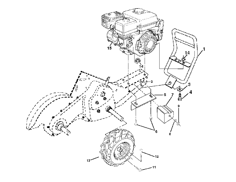 Mainframe, Right Side Diagram and Parts List for CRTH550 (954140064B)(1999-03) Husqvarna Tiller