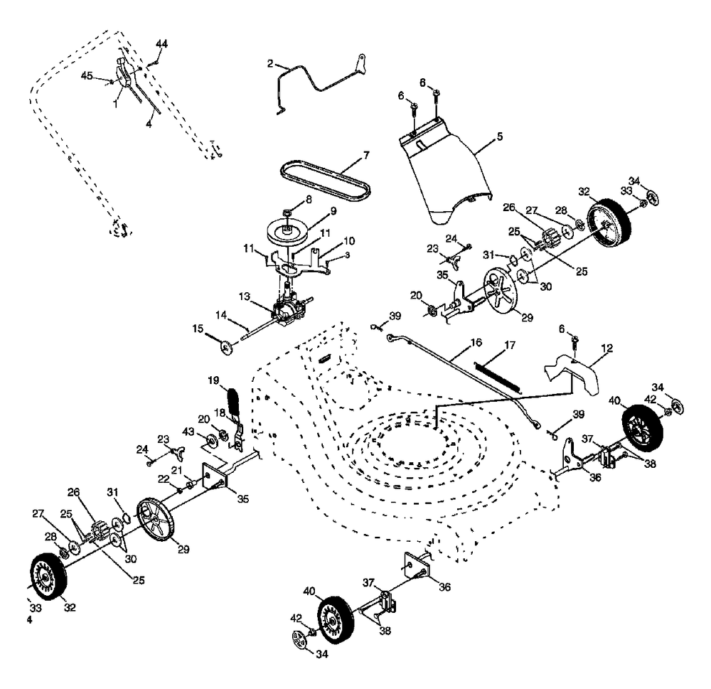 Repair Parts (B) Diagram and Parts List for 6521RS (954222732-A)(2000-01) Husqvarna Lawn Mower