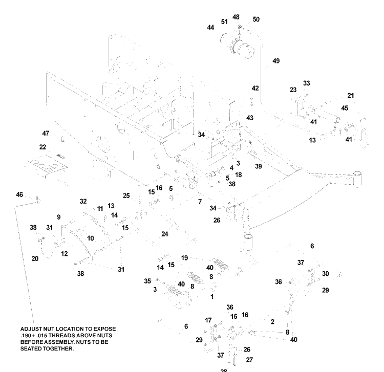 Deck Lift (Power) Diagram and Parts List for BZ6127D (968999218) (BAM) (033600000 and Up)(2004-11) Husqvarna Lawn Mower