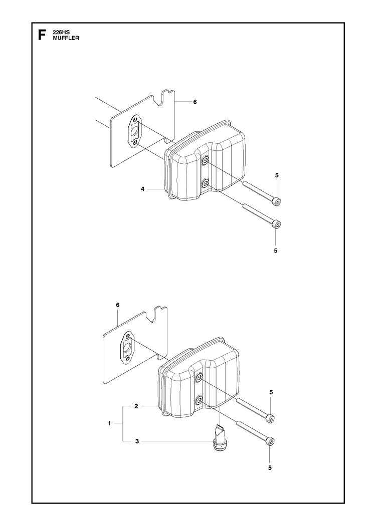 Muffler Diagram and Parts List for 226HS99S  Husqvarna Hedge Trimmer