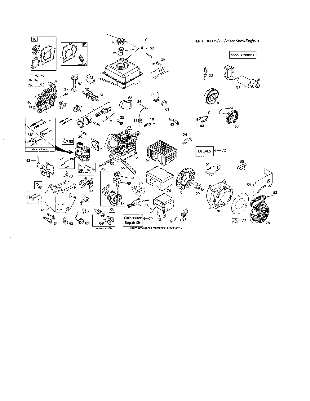 Engine, lct - 585335703 Diagram and Parts List for ST227P-96193009702  Husqvarna Snow Blower