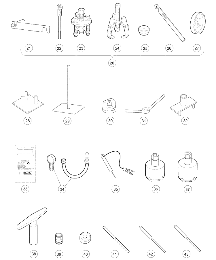Maintenance And Service Tools Gas Diagram and Parts List for HUV4420G 2006-11 Husqvarna Lawn Tractor