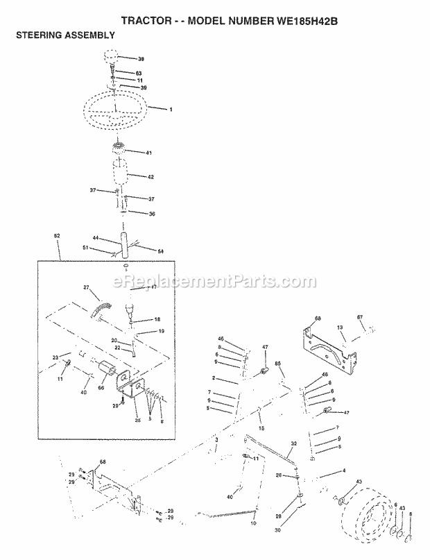 Seat Assembly Diagram and Parts List for WE185H42B 1997 Husqvarna Lawn Tractor