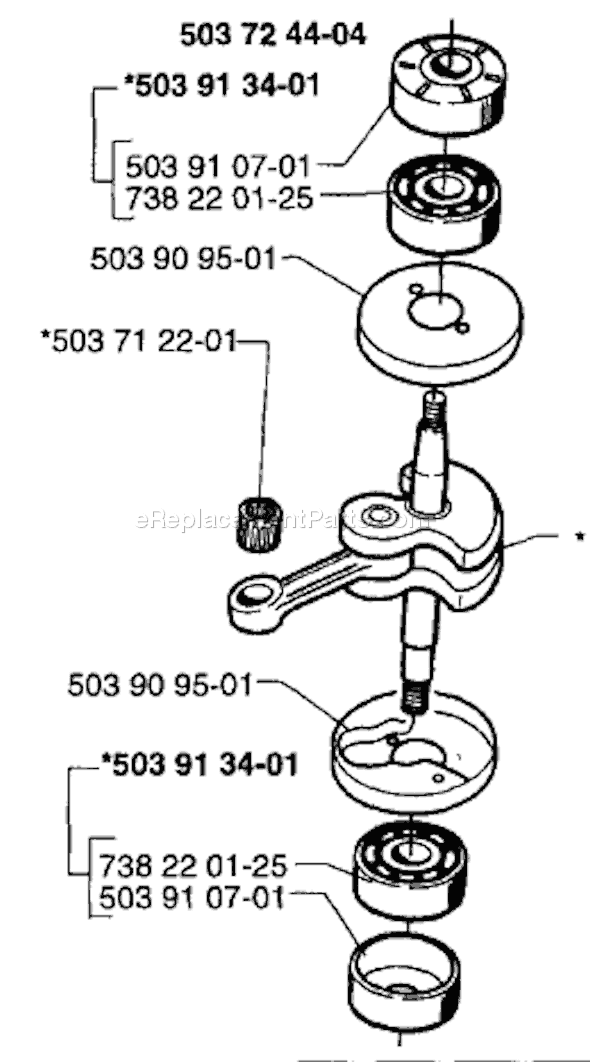 Page E Diagram and Parts List for 225H 1997-02 Husqvarna Trimmer