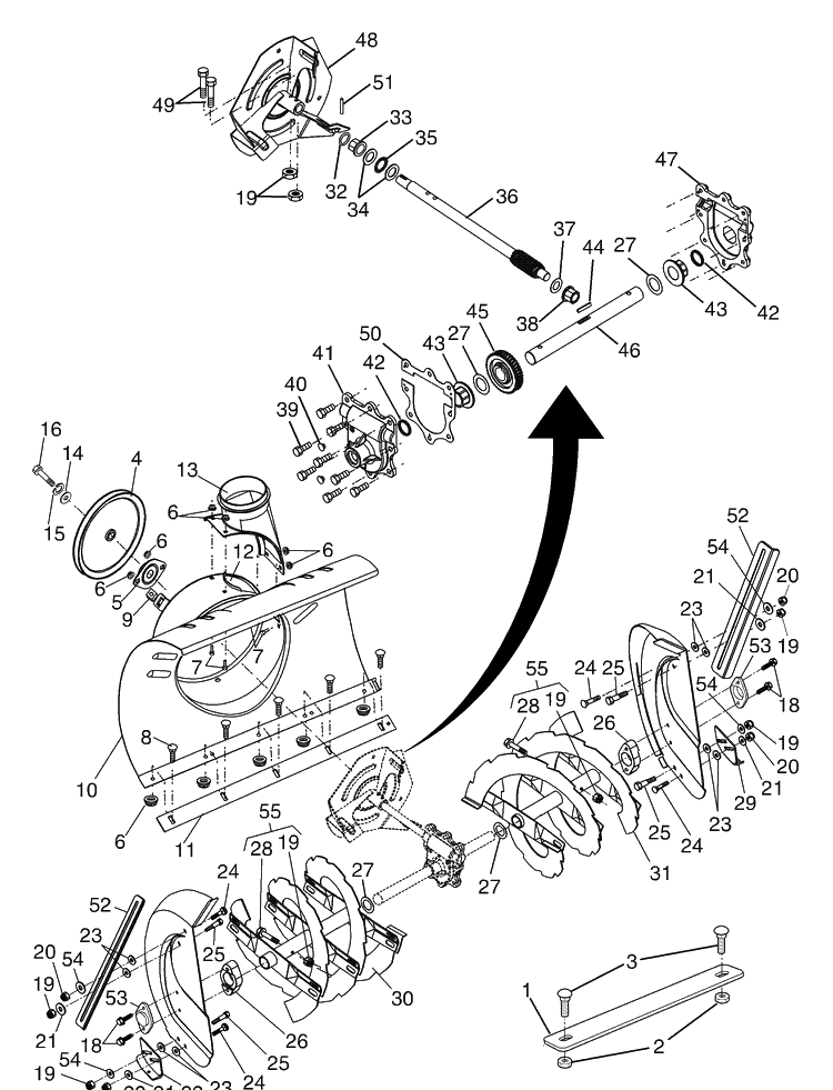 Auger Housing / Impeller Assembly Diagram and Parts List for 1130 (STE XP)(2004-07) Husqvarna Snow Blower