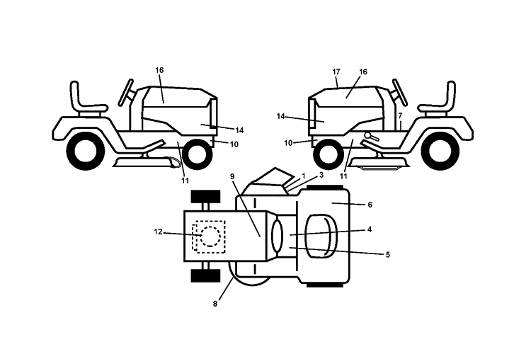 Decals Diagram and Parts List for YTH150 (96041002202)(2008-01) Husqvarna Lawn Tractor