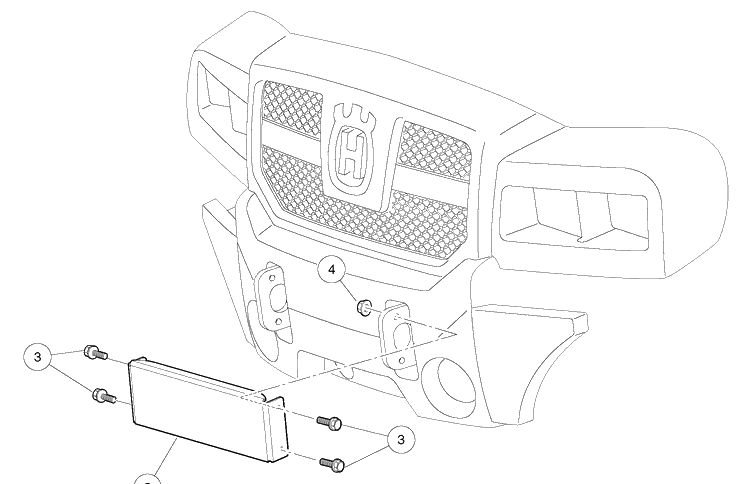 Bumper Plate Diagram and Parts List for HUV4421GXP 2009 Husqvarna Lawn Tractor