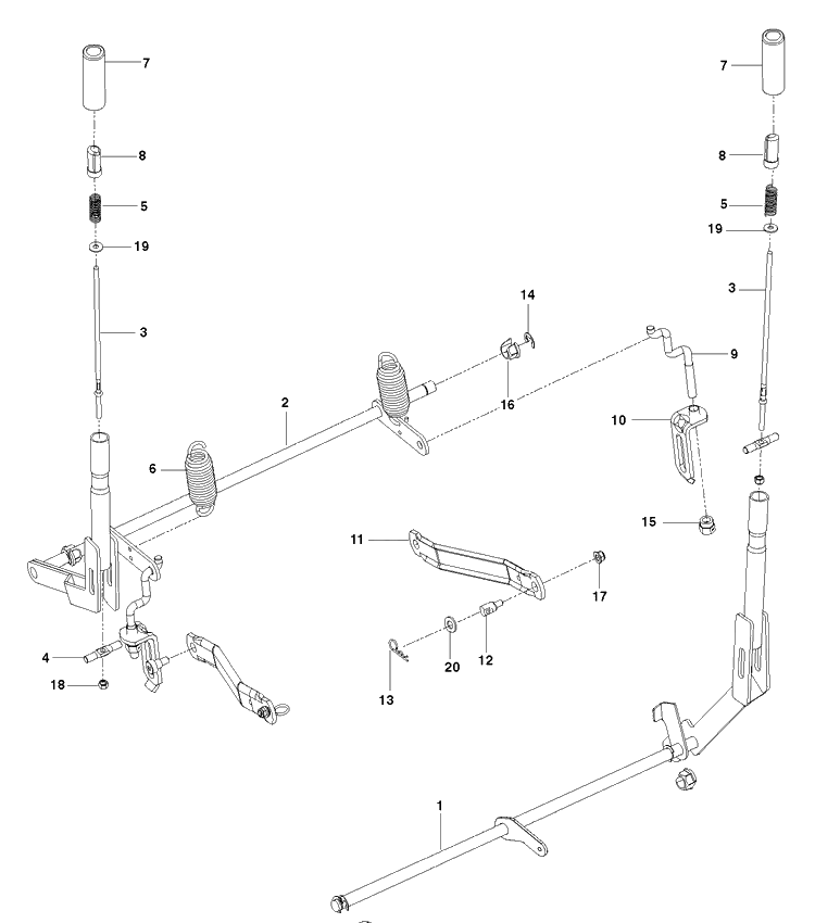 Brake / Rear Mower Lift Diagram and Parts List for EZ4824TFBF (96665950201)(2012-06) Husqvarna Lawn Mower