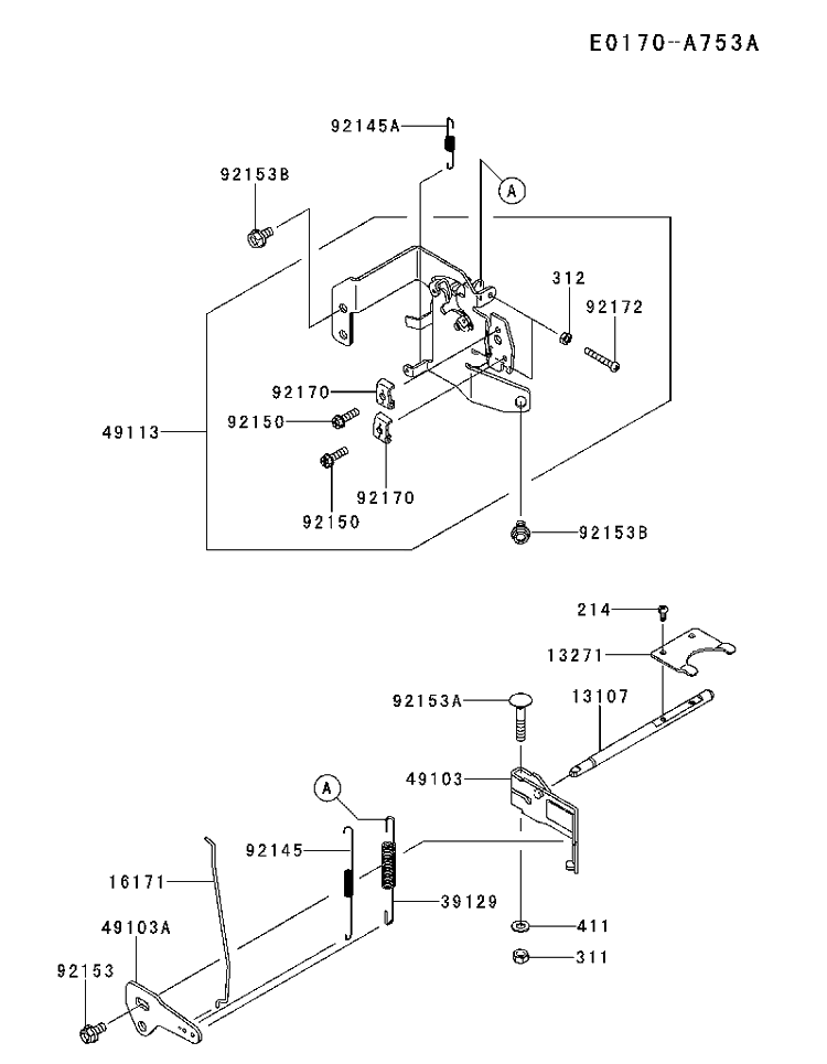 Controls Diagram and Parts List for FR730V-BS13 2017-09 Husqvarna Engine