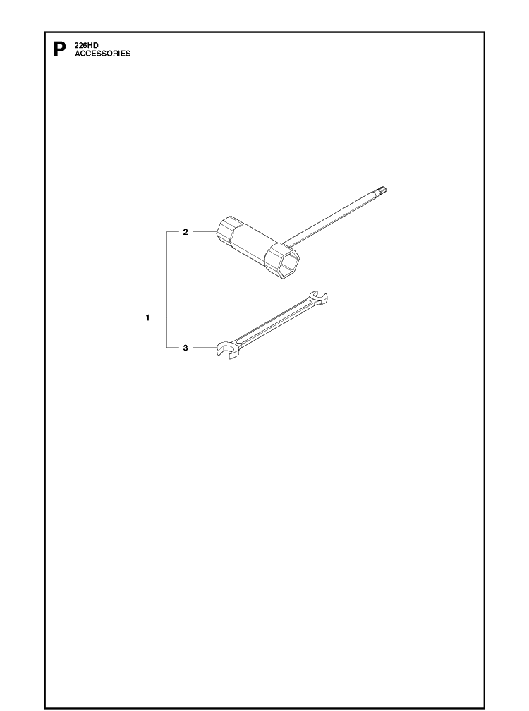 Accessories Diagram and Parts List for 226HD60S (967279801)(20180500001-Current) Husqvarna Hedge Trimmer
