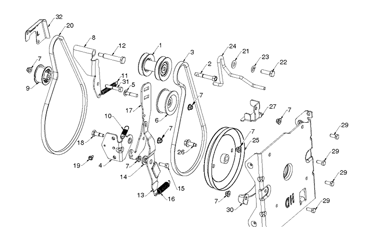 Chassis, Engine And Pulleys Diagram and Parts List for ST324 (97046880100)(2020-05) Husqvarna Snow Blower