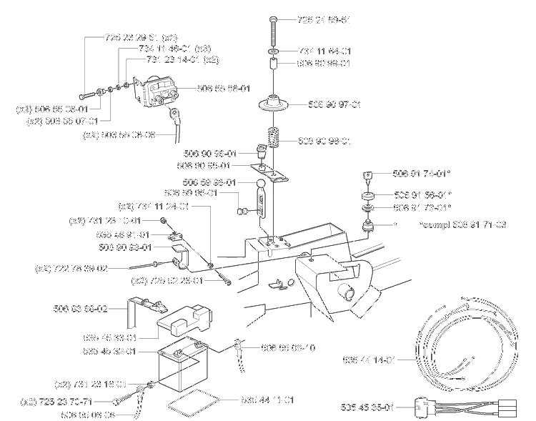 Electrical Diagram and Parts List for RIDER155 2006-01 Husqvarna Lawn Tractor