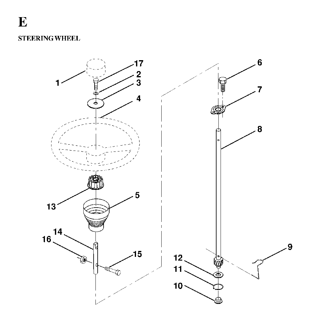 Steering Diagram and Parts List for LTH130 (HE13H36D, 954820001)(1997-03) Husqvarna Lawn Tractor