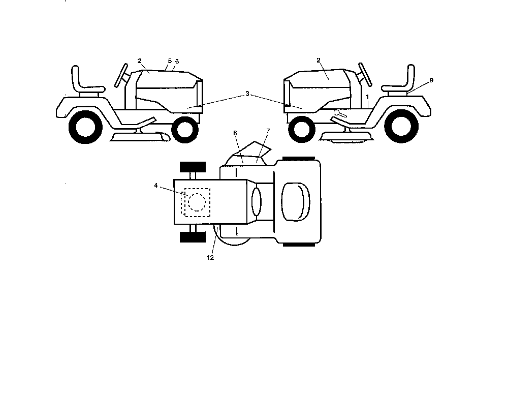 Decals Diagram and Parts List for YTH22V42-96043017301  Husqvarna Lawn Tractor