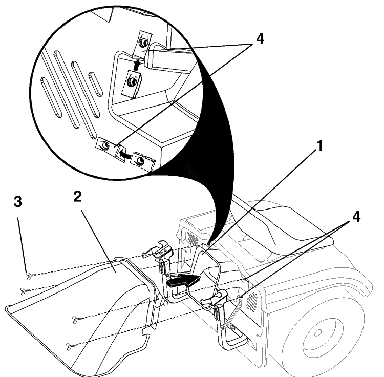 Cth Rear Deflector Kit Diagram and Parts List for LTH130 (LTH 150)(954120091) Husqvarna Lawn Tractor Accessories