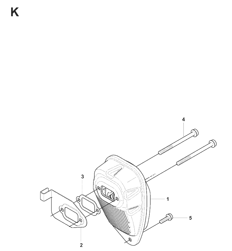 Muffler Diagram and Parts List for 241RJ  Husqvarna Brush Cutter