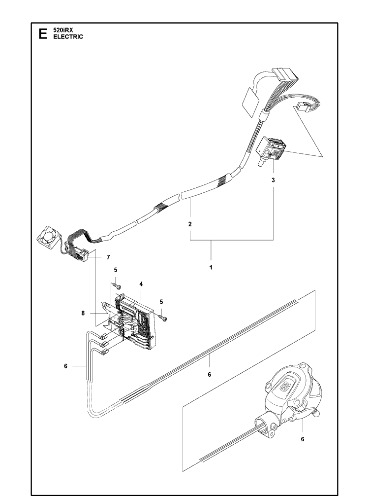 Electrical Diagram and Parts List for 520IRX  Husqvarna Brush Cutter