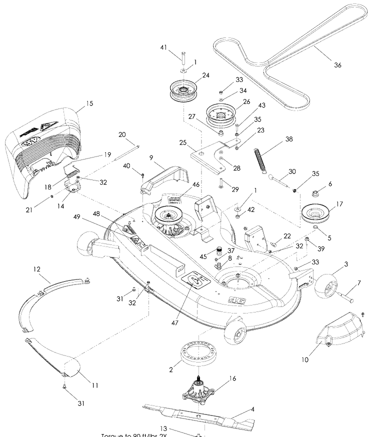 46 Inchdeck Diagram and Parts List for LSZ5424 (965880901)(2008-11) Husqvarna Lawn Mower