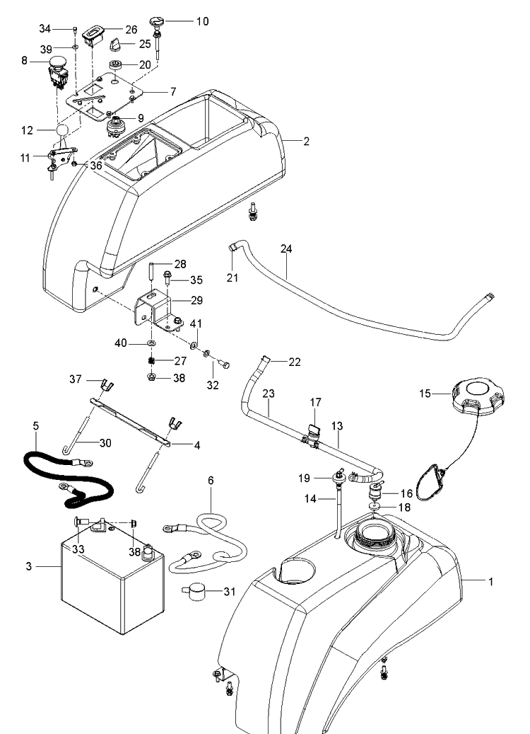 Ignition System Diagram and Parts List for MZ54 (96795370200)(2018-08) Husqvarna Lawn Mower