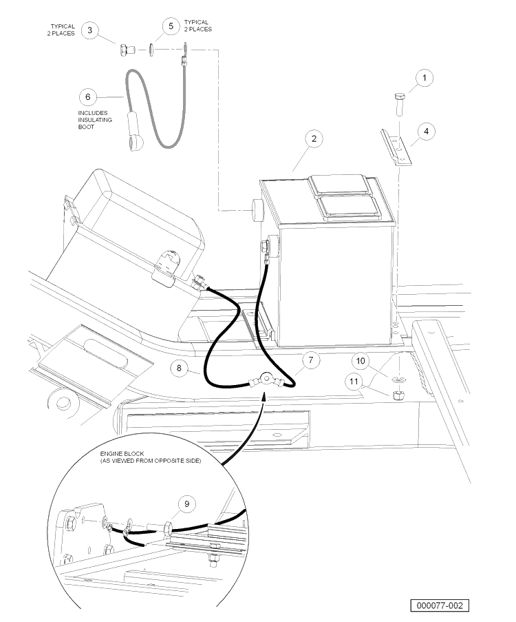 Battery Diesel Vehicles Diagram and Parts List for HUV4421DXP 2006-11 Husqvarna Lawn Tractor