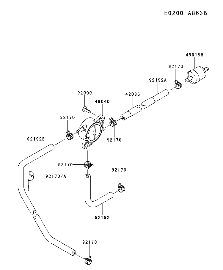 Fuel Valve Diagram and Parts List for FS481V-BS55 2017-09 Husqvarna Engine