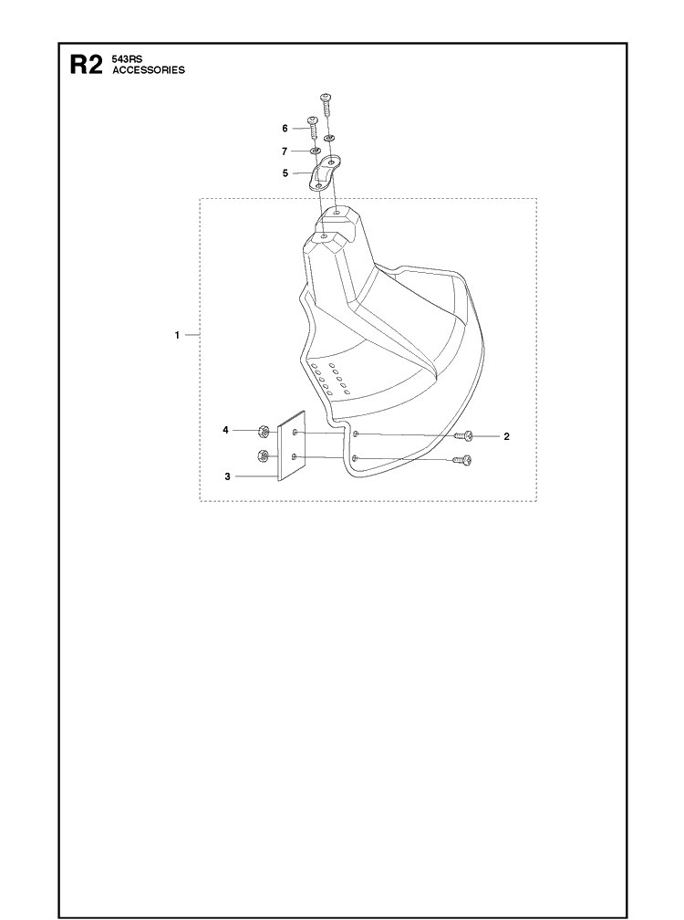 Accessories 2 Diagram and Parts List for 543RS (967348201)(20154400001-20192200000) Husqvarna Brush Cutter