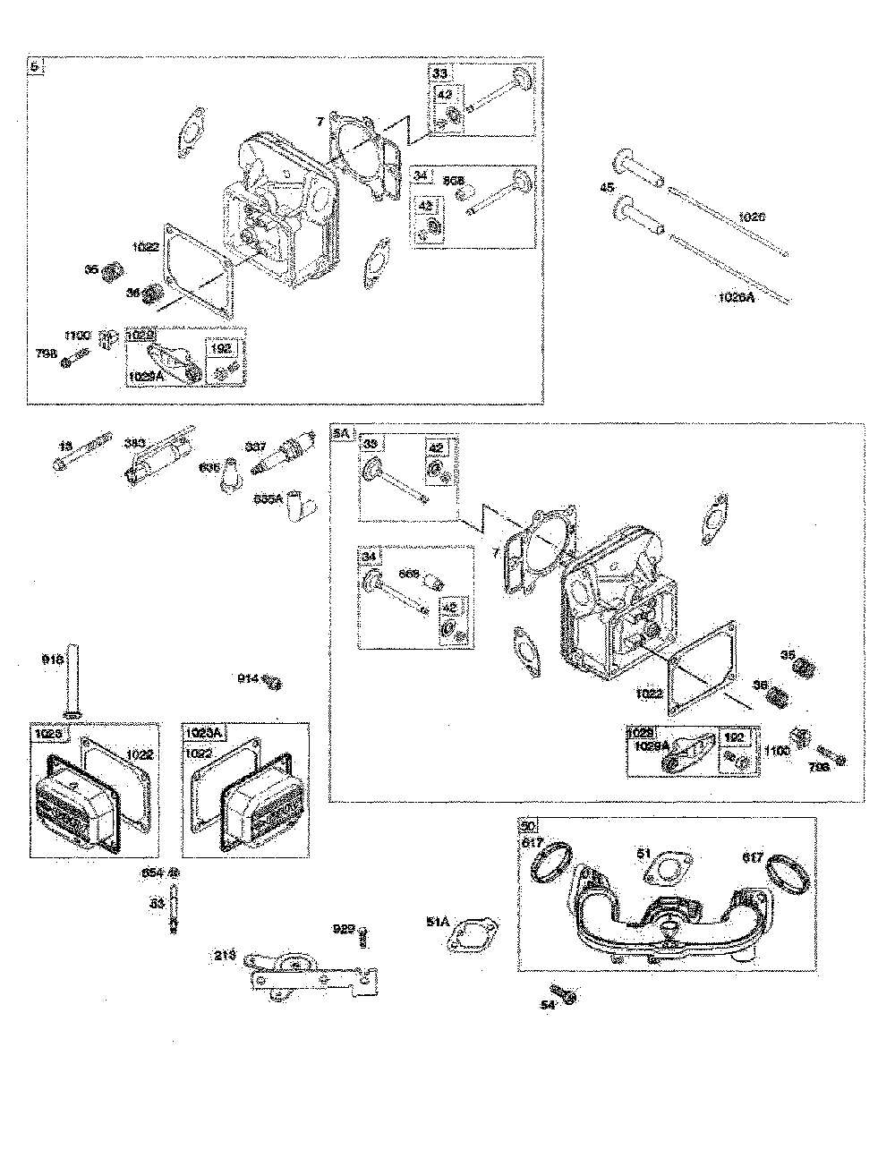 Cylinder head/intake manifold Diagram and Parts List for YTH24V54-96043025900  Husqvarna Lawn Tractor