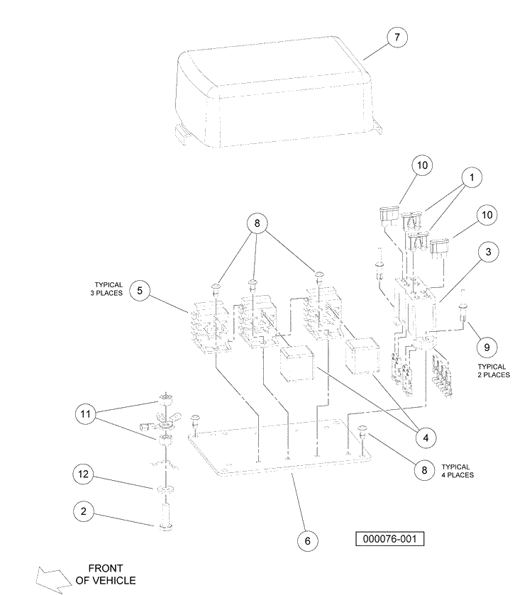 Electrical Component Box, Gasoline Vehicles Diagram and Parts List for HUV4420G 2006-11 Husqvarna Lawn Tractor
