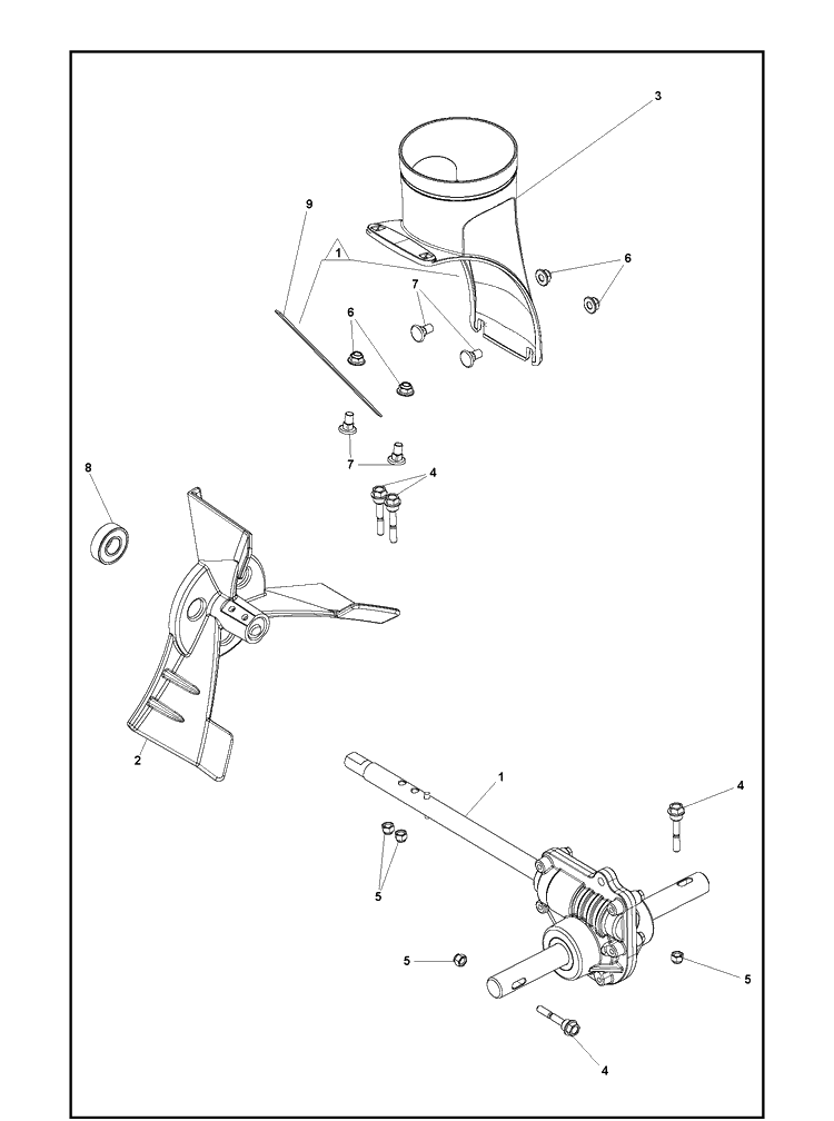 Auger Housing And Impeller 6 Diagram and Parts List for ST424  Husqvarna Snow Blower