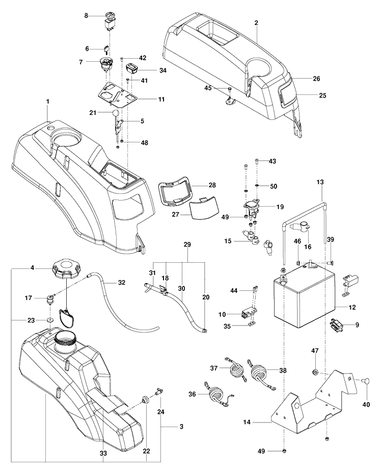 Ignition System Diagram and Parts List for RZ4622TBF (967176201)(2013-06) Husqvarna Lawn Mower