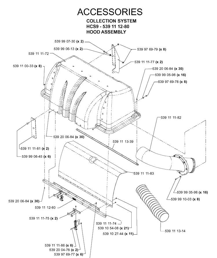Accessories 3 Diagram and Parts List for 539111280 2005-08 Husqvarna Lawn Tractor Accessories