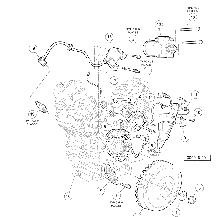 Ignition Components And Flywheel Diagram and Parts List for HUV4420G 2006-11 Husqvarna Lawn Tractor