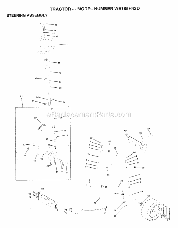 Seat Assembly Diagram and Parts List for WE185H42D 1998 Husqvarna Lawn Tractor