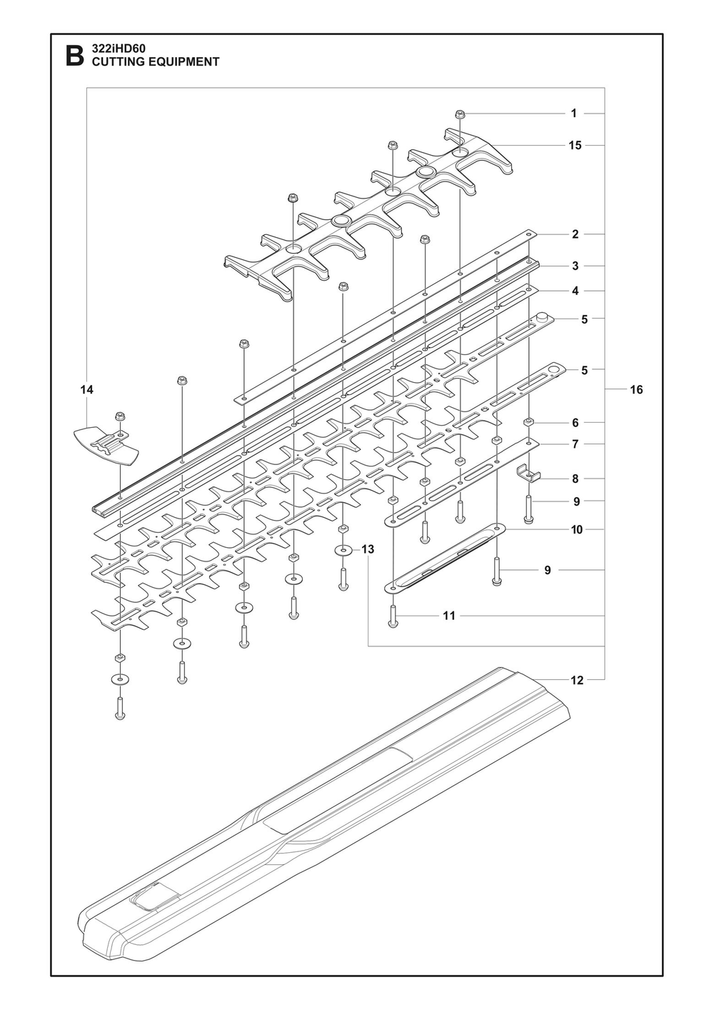 Cutting Equipment Diagram and Parts List for 322IHD60  Husqvarna Trimmer