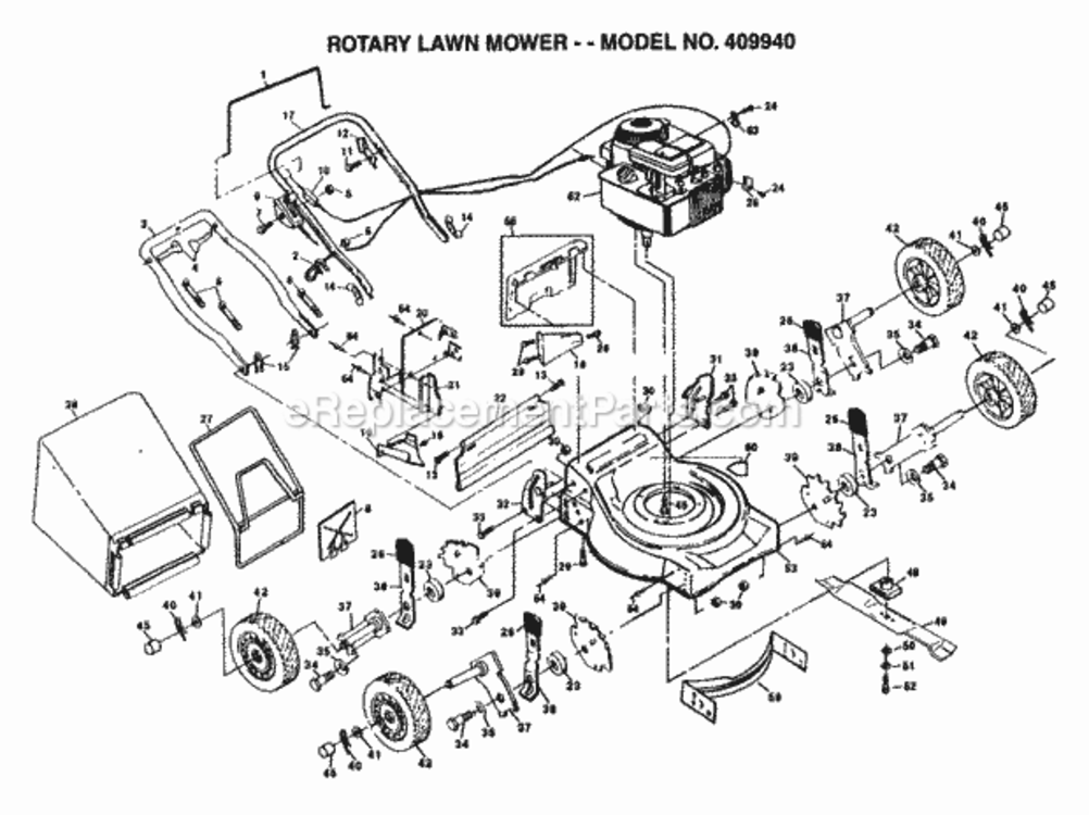 Page A Diagram and Parts List for 409940 1999 And Before Husqvarna Lawn Mower