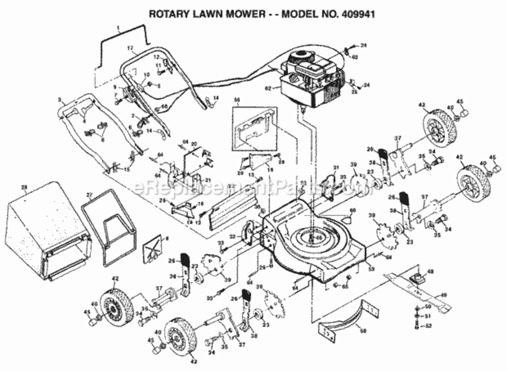 Page A Diagram and Parts List for 409941 1996 Husqvarna Lawn Mower