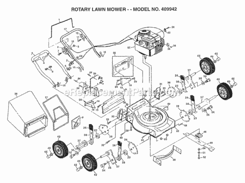 Page A Diagram and Parts List for 409942 1996 Husqvarna Lawn Mower