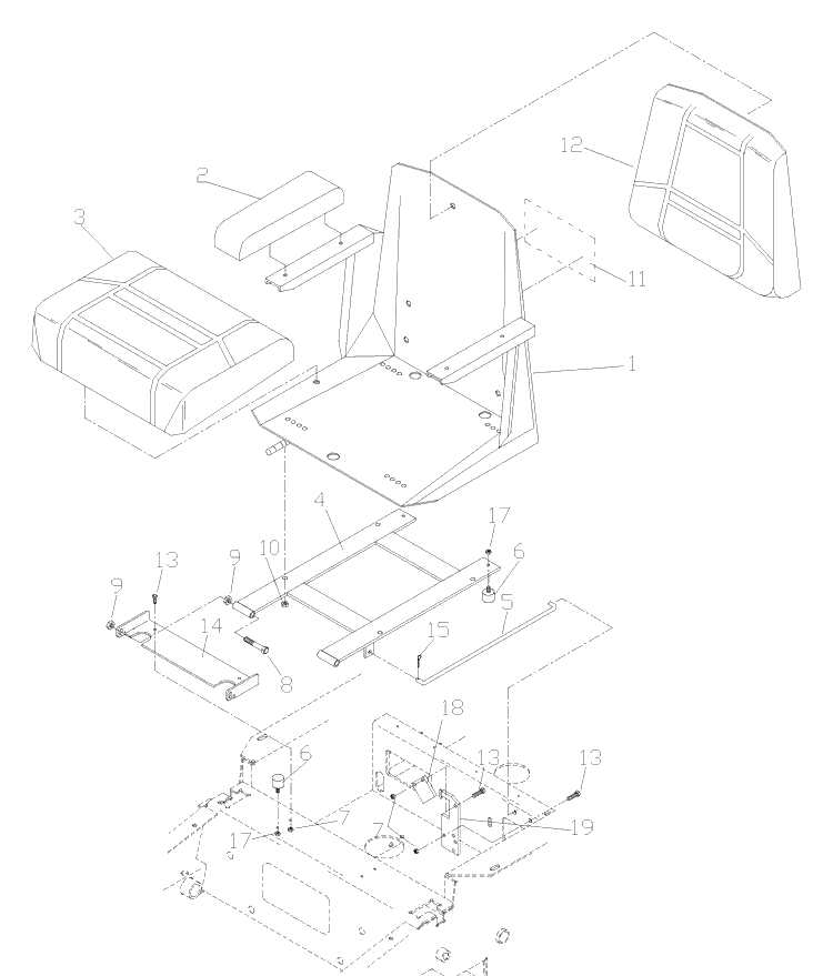 Seat Assembly Diagram and Parts List for ZTH7227KOB (968999225) (033600000 and Up)(2004-09) Husqvarna Lawn Mower
