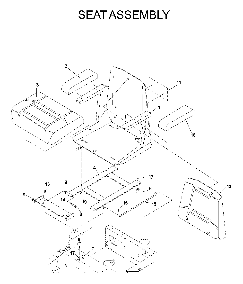 Seat Diagram and Parts List for IZ5223KOA (968999208)(2004-09) Husqvarna Lawn Tractor