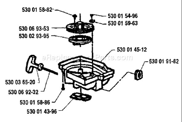 Page J Diagram and Parts List for 18H 1992-03 Husqvarna Trimmer