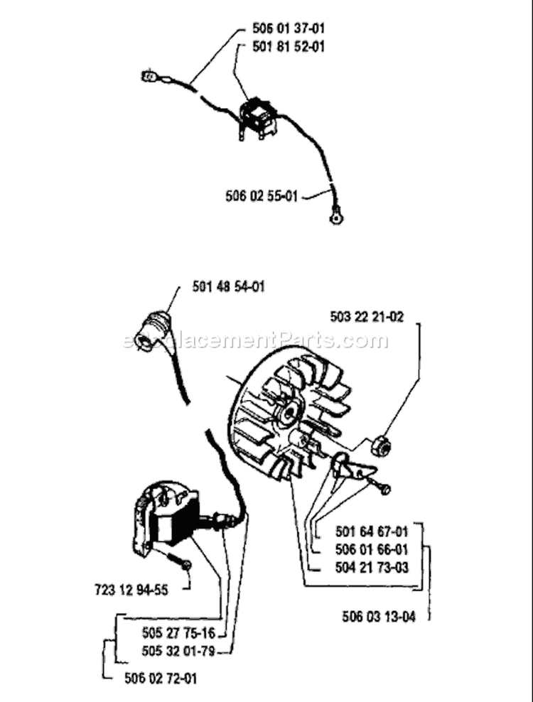 Page F Diagram and Parts List for 40 1984-12 Husqvarna Chainsaw