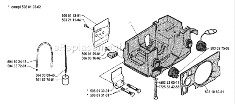 Page D Diagram and Parts List for 40 1985-05 Husqvarna Chainsaw