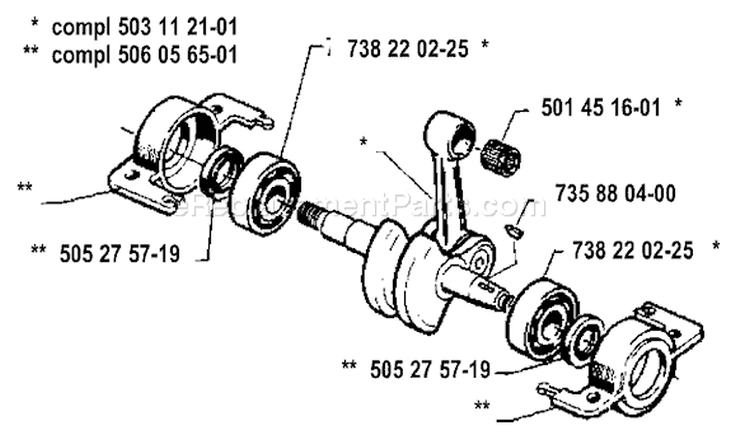 Page E Diagram and Parts List for 40 1985-05 Husqvarna Chainsaw