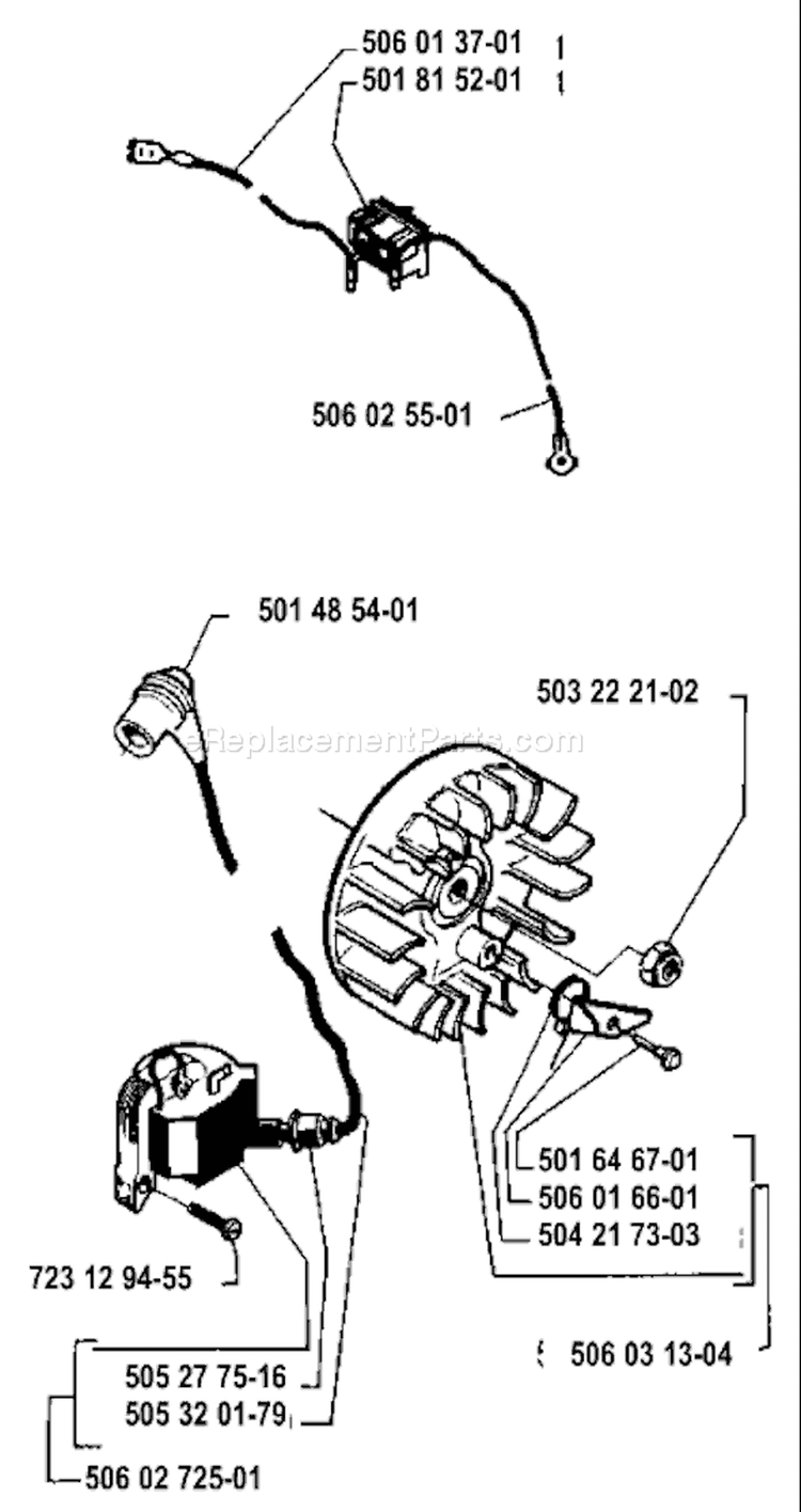 Page G Diagram and Parts List for 40 1985-05 Husqvarna Chainsaw
