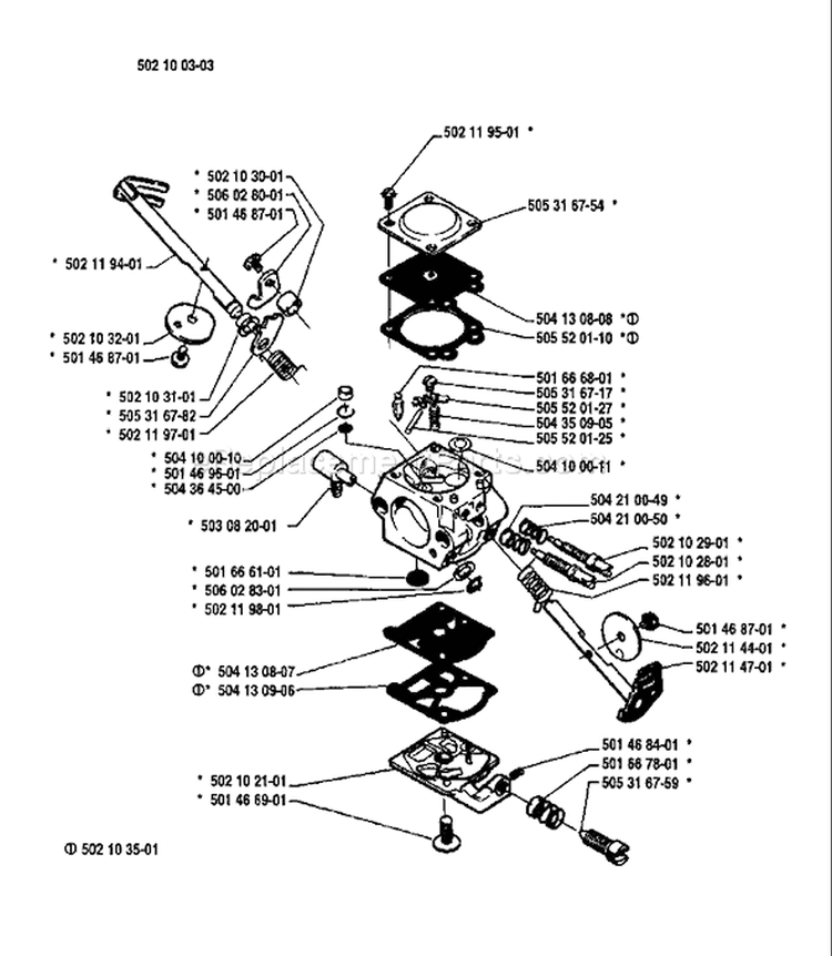 Page B Diagram and Parts List for 40 1985-09 Husqvarna Chainsaw