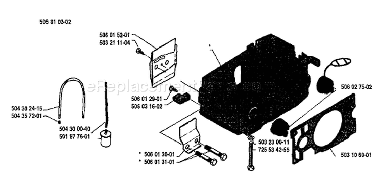Page D Diagram and Parts List for 40 1985-09 Husqvarna Chainsaw