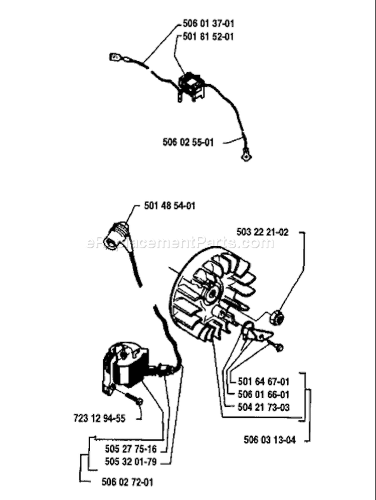 Page G Diagram and Parts List for 40 1985-09 Husqvarna Chainsaw