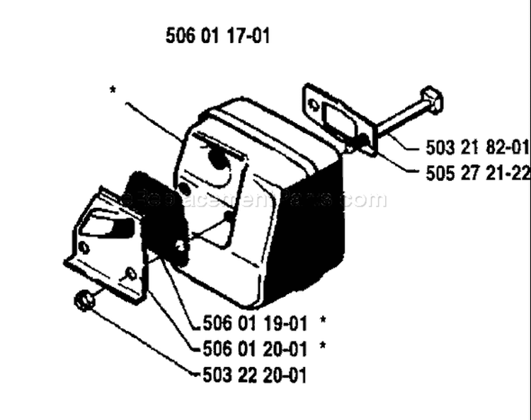 Page H Diagram and Parts List for 40 1985-09 Husqvarna Chainsaw
