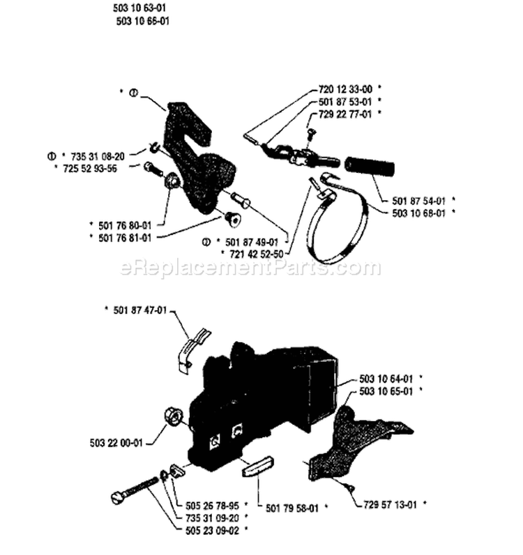 Page C Diagram and Parts List for 40 1986-01 Husqvarna Chainsaw