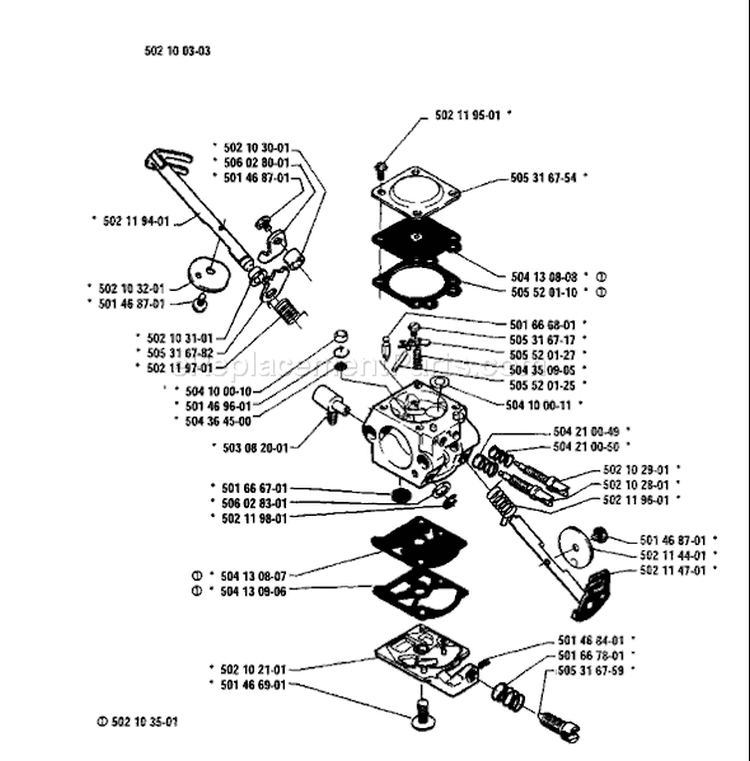 Page B Diagram and Parts List for 40 1986-12 Husqvarna Chainsaw